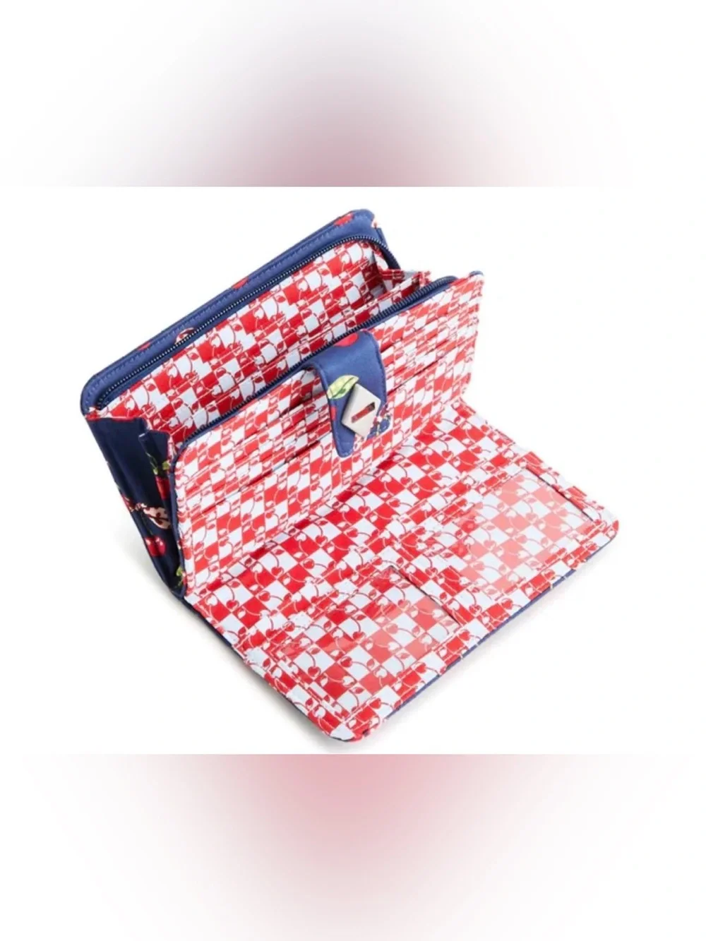 Vera Bradley Turnlock Wallet - Cherry Picking In Premium Cotton NWT